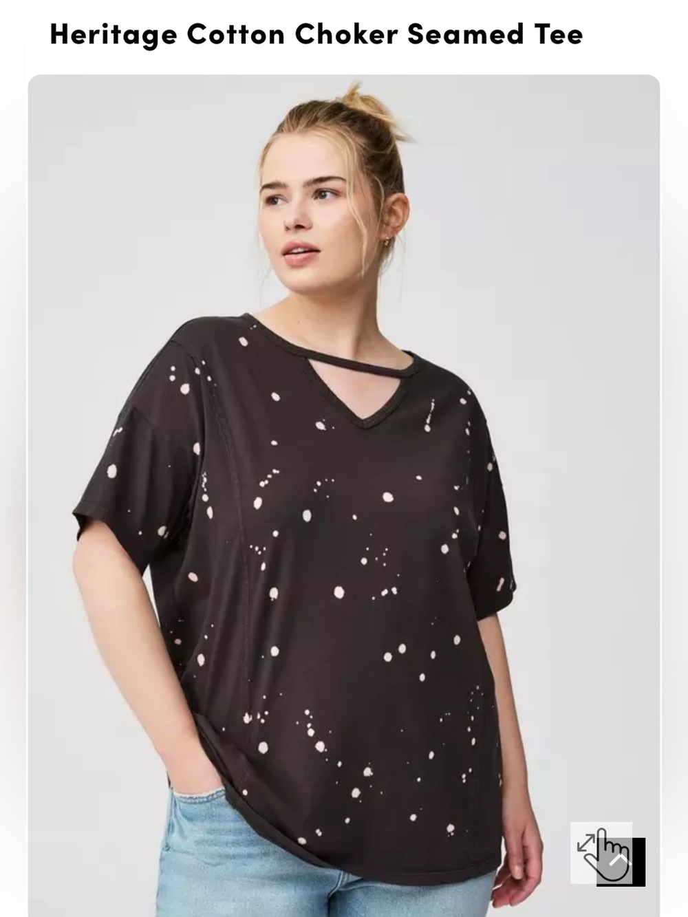 Torrid Heritage 100% Cotton Splatter Design Choker Tee